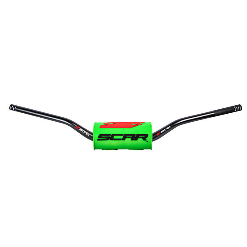guidon scar 02 sans barre moto vert fluo