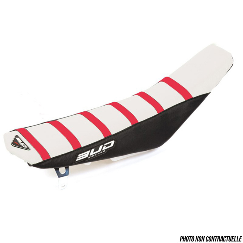 housse de selle suzuki blanc rouge