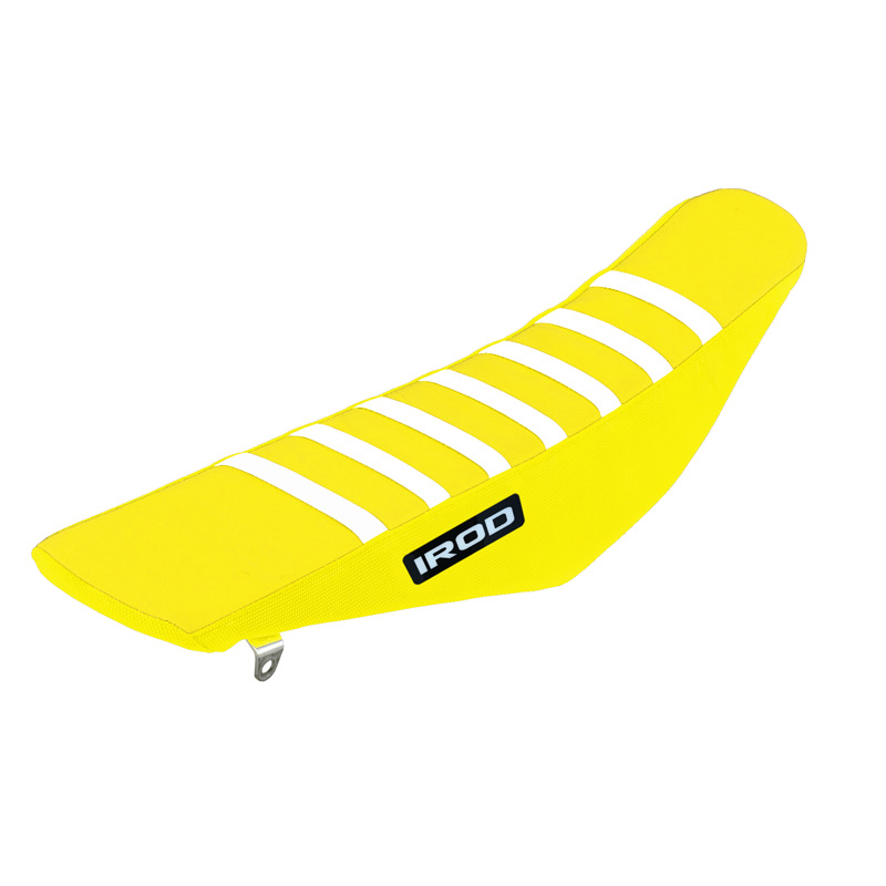 housse selle irod suzuki jaune bandes blanches