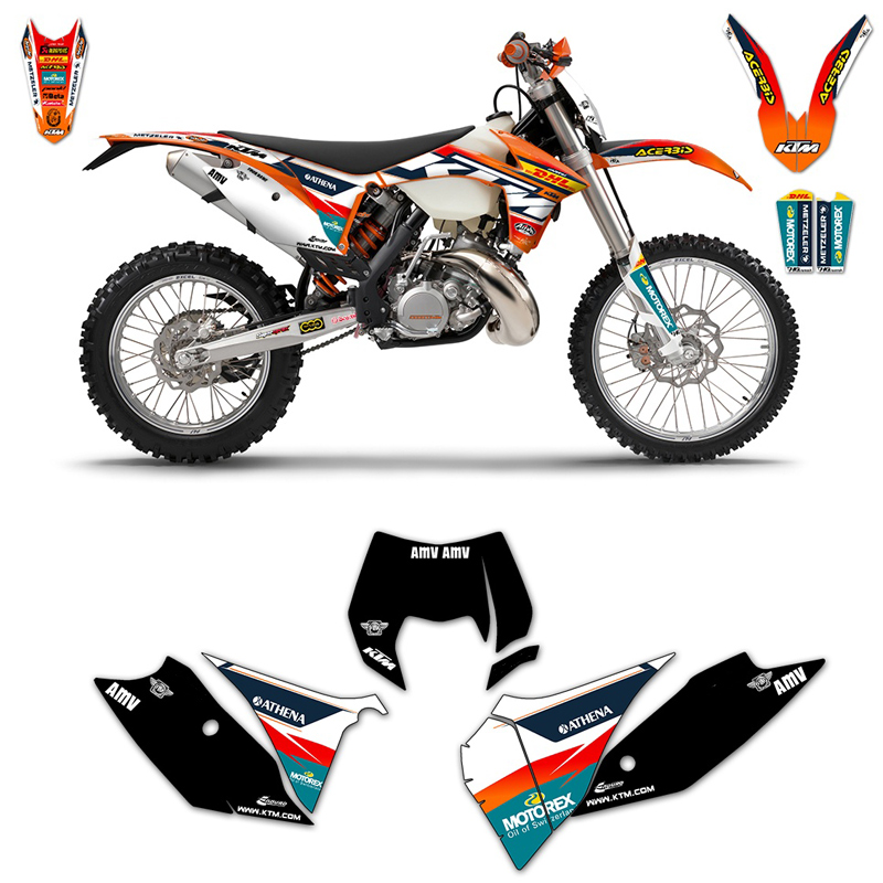 kit deco factory ktm dhl 2015 exc 2012 2013 fonds noir