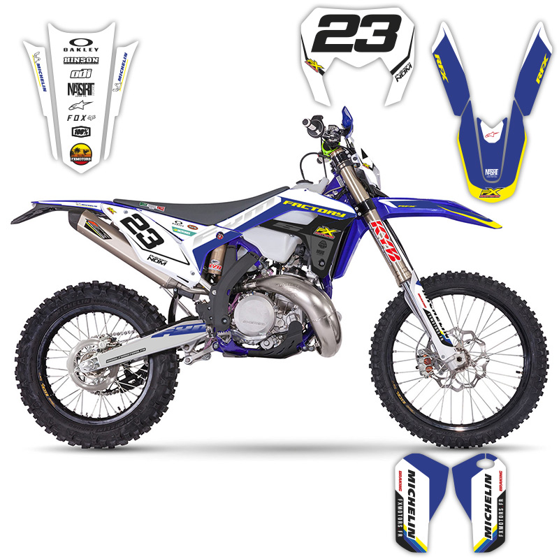 kit deco perso sherco fxmotors pure enduro factory 1 blanc