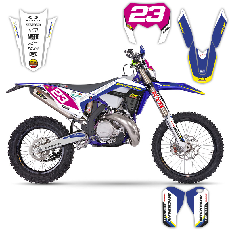 kit deco perso sherco fxmotors pure enduro factory 1 rose