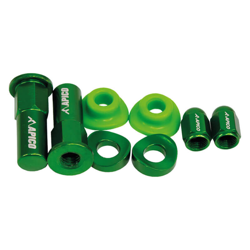 kit roues anodises motocross enduro apico noir vert