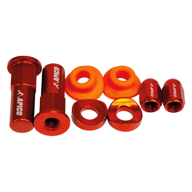 kit roues anodises motocross enduro apico orange