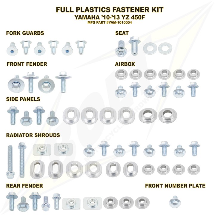 kit visserie plastiques yamaha 450 yzf 10 13 bolt