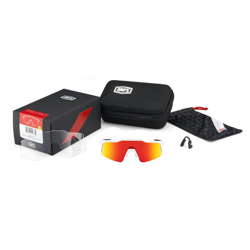 lunettes de soleil 100 speedcraft sl soft tact blanc mx box