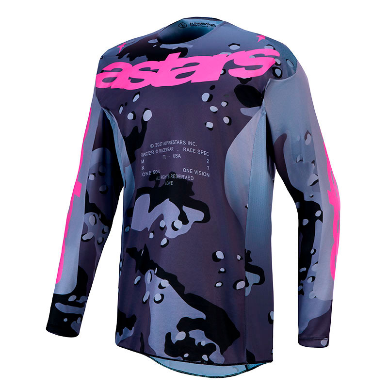 maillot alpinestars enfant fluid lone gris violet face
