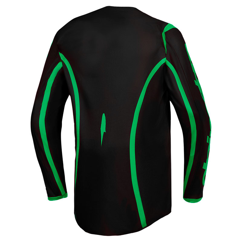maillot alpinestars fluid apex v2 bleu vert fluo dos