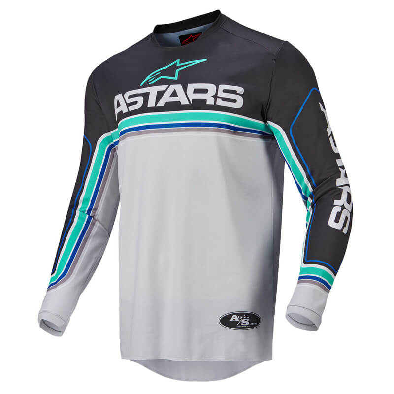 maillot alpinestars fluid speed gris bleu 2022