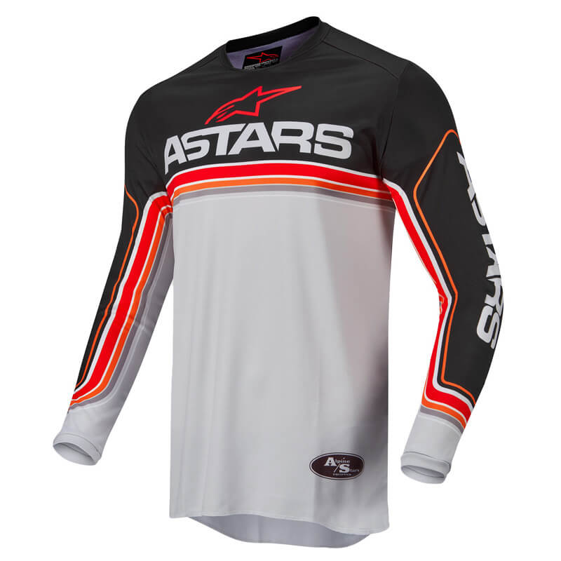 maillot alpinestars fluid speed noir gris rouge 2022