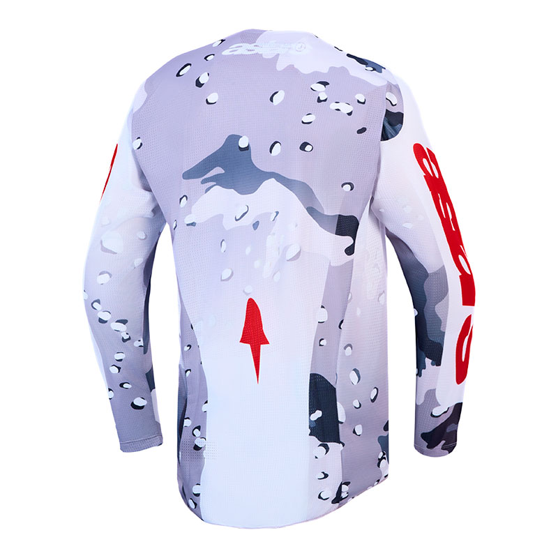 maillot alpinestars racer air lone gris blanc rouge dos