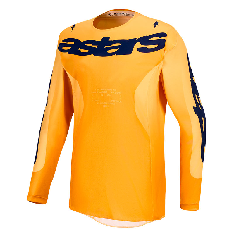 maillot alpinestars racer amber orangeor viollet face