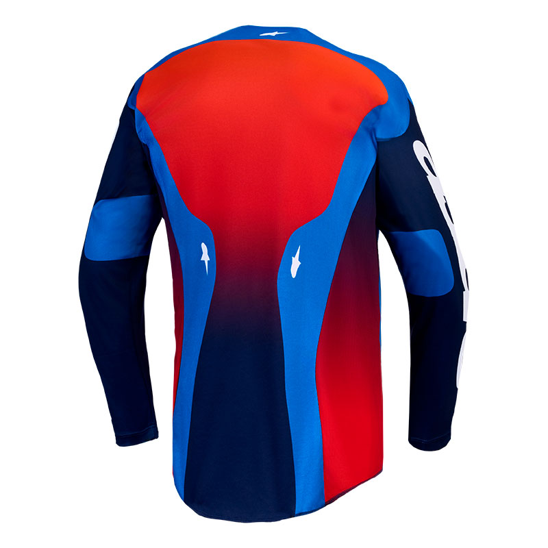 maillot alpinestars racer hunt bleu rouge blanc dos