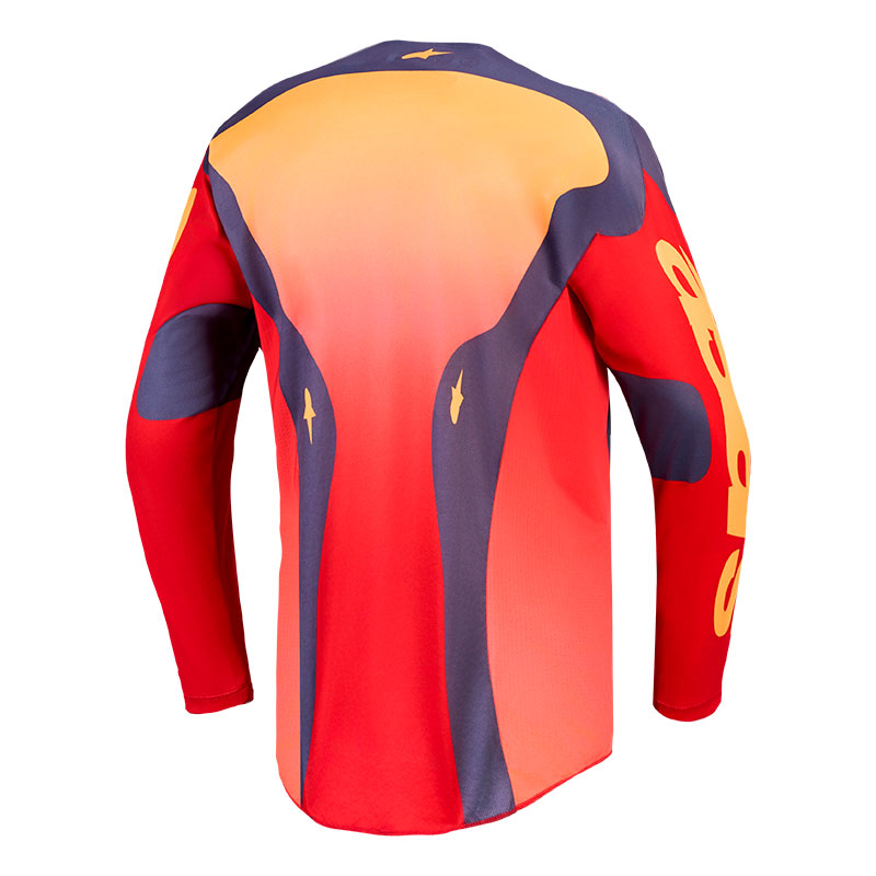 maillot alpinestars racer hunt rouge orange viollet dos