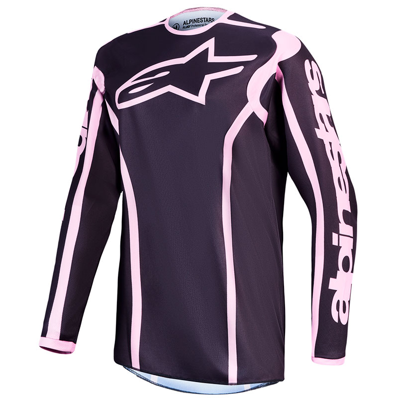 maillot alpinestars stella fluid apex v2 gris bleu rose face