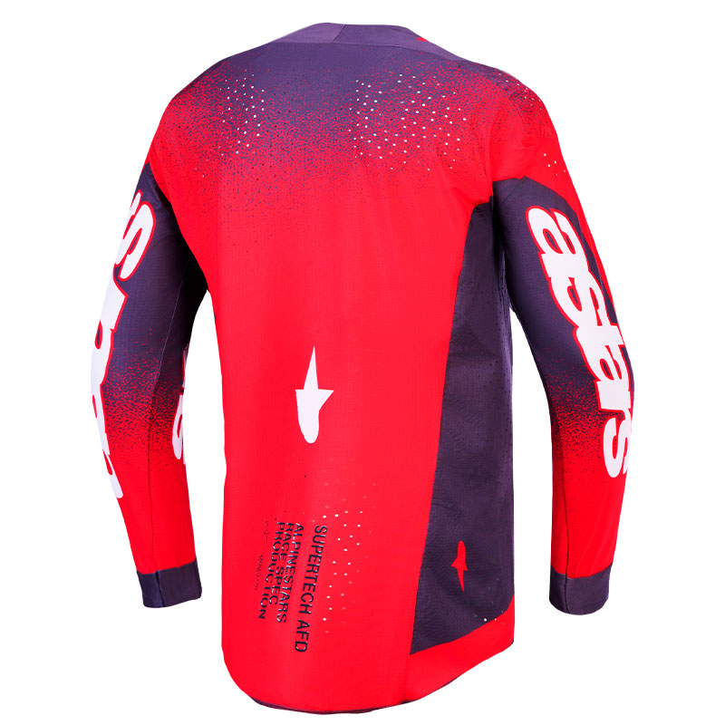 maillot alpinestars supertech hiten afd gris rouge dos