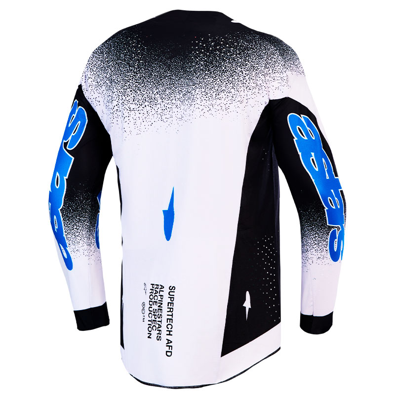 maillot alpinestars supertech hiten afd noir bleu dos