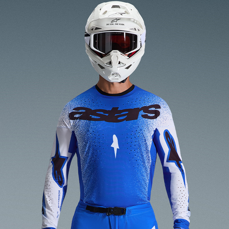 maillot alpinestars supertech scenz bleu blanc sx