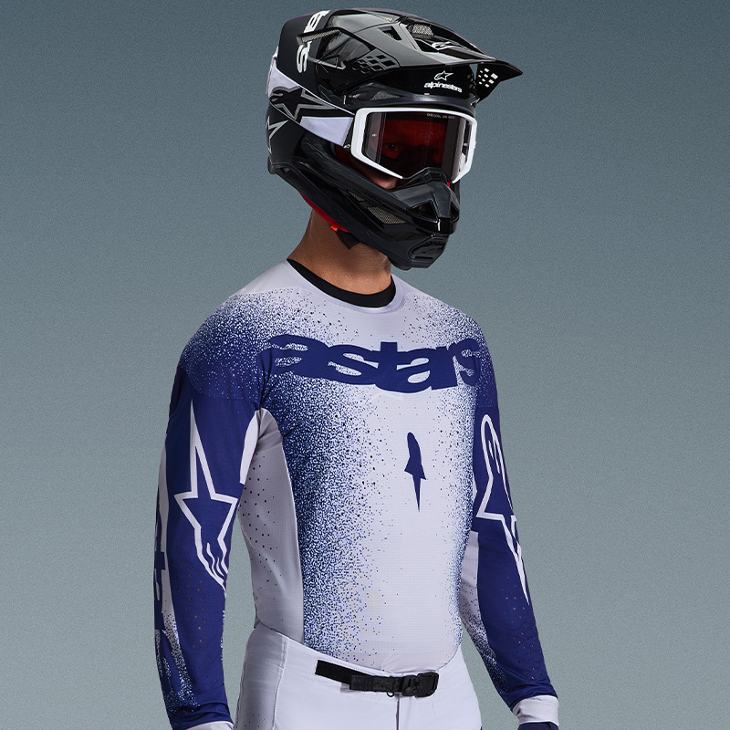 maillot alpinestars supertech scenz navy blanc sx