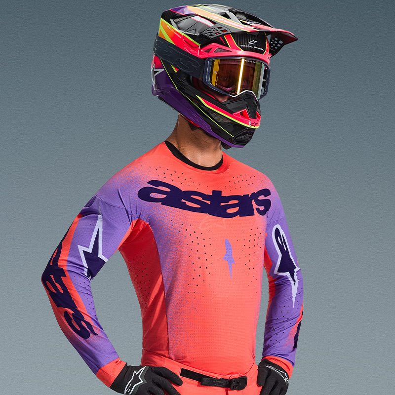 maillot alpinestars supertech scenz violet orange sx