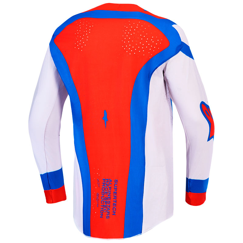 maillot alpinestars supertech vesta gris bleu orange dos