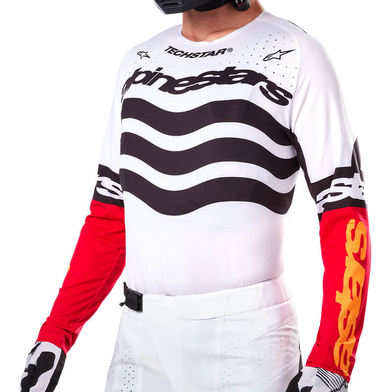 maillot alpinestars techstar deep noir blanc 2025 motocross mx