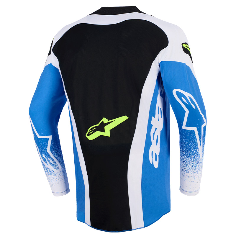 maillot alpinestars techstar knif bleu jaune fluo mx