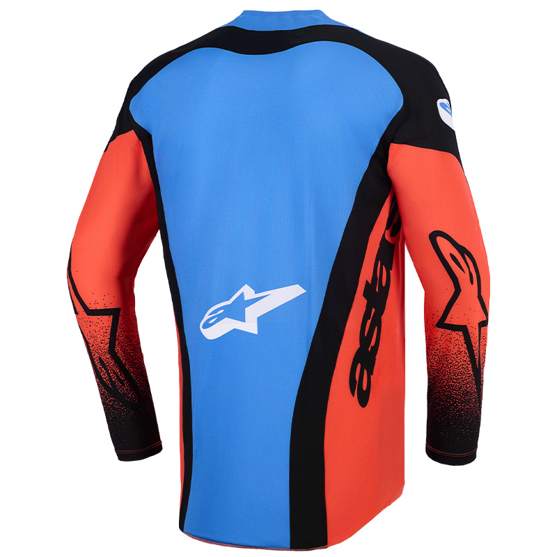 maillot alpinestars techstar knif bleu orange mx