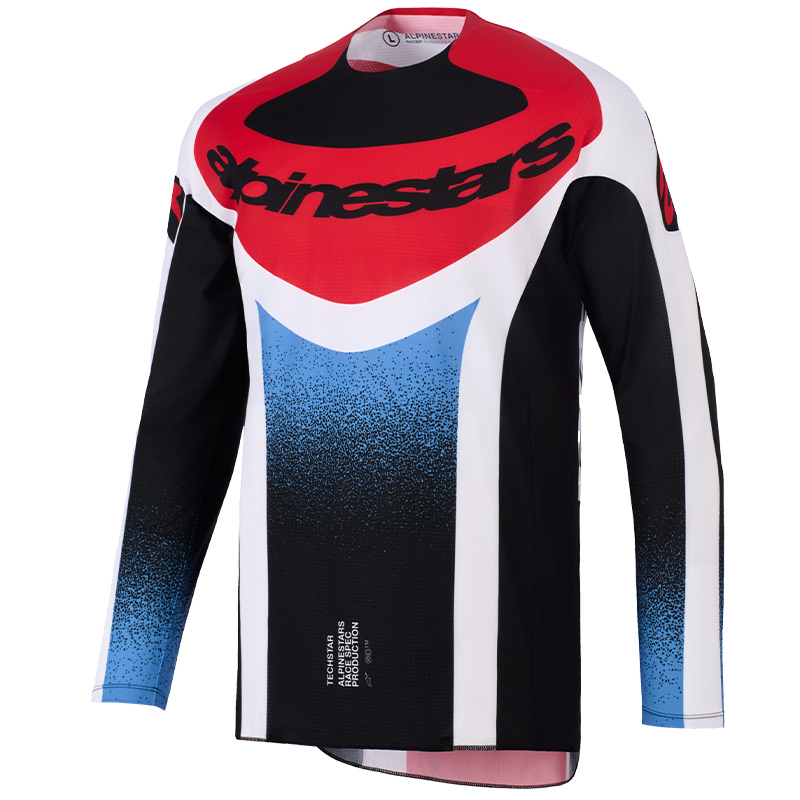 maillot alpinestars techstar knif bleu rouge