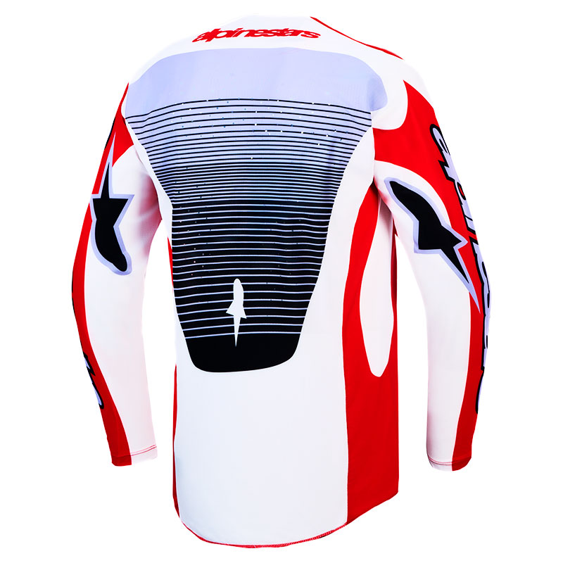 maillot alpinestars techstar maven rouge blanc noir dos