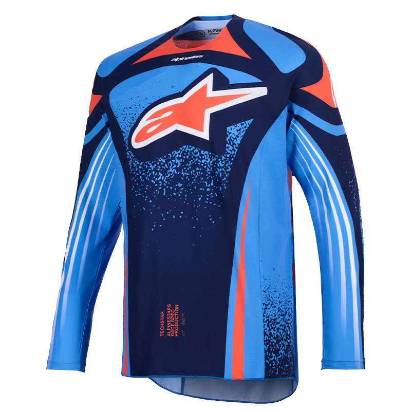maillot alpinestars techstar nomur bleu rouge