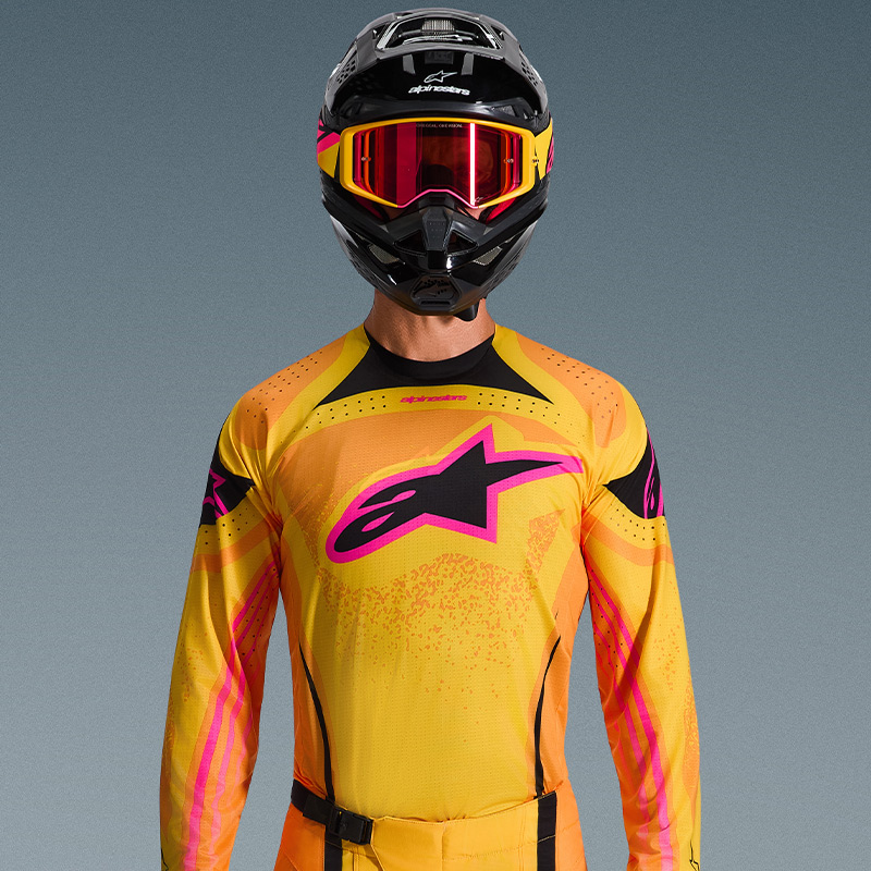 maillot alpinestars techstar nomur jaune rose sx