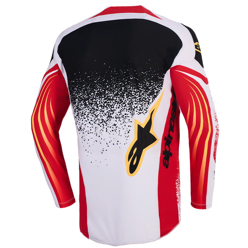 maillot alpinestars techstar nomur noir rouge gris jaune mx