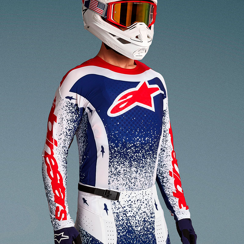 maillot alpinestars techstar unity edition limitee patriot