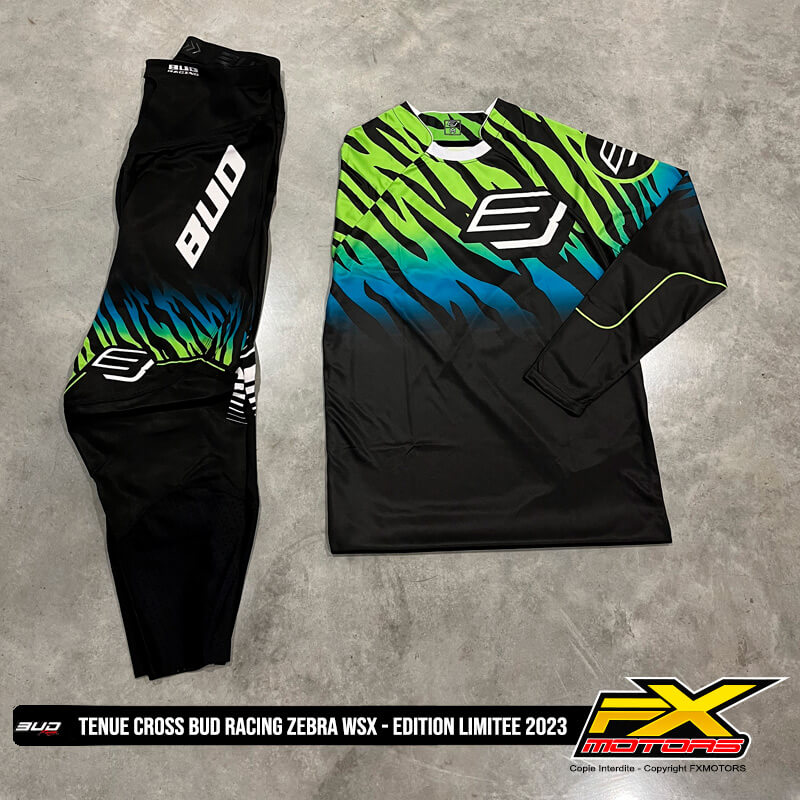 maillot bud racing zebra wsx 2023 noir fxmotors motocross