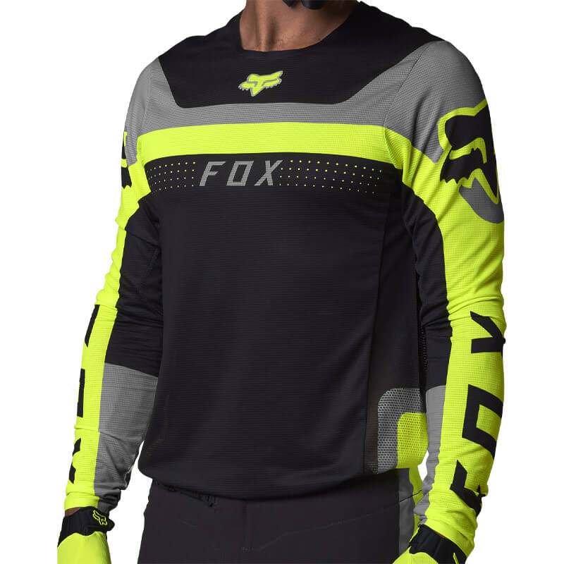 maillot cross fox flexair efekt 2023 jaune fluo moto