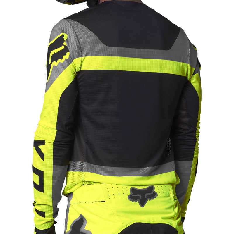 maillot cross fox flexair efekt 2023 jaune fluo motocross
