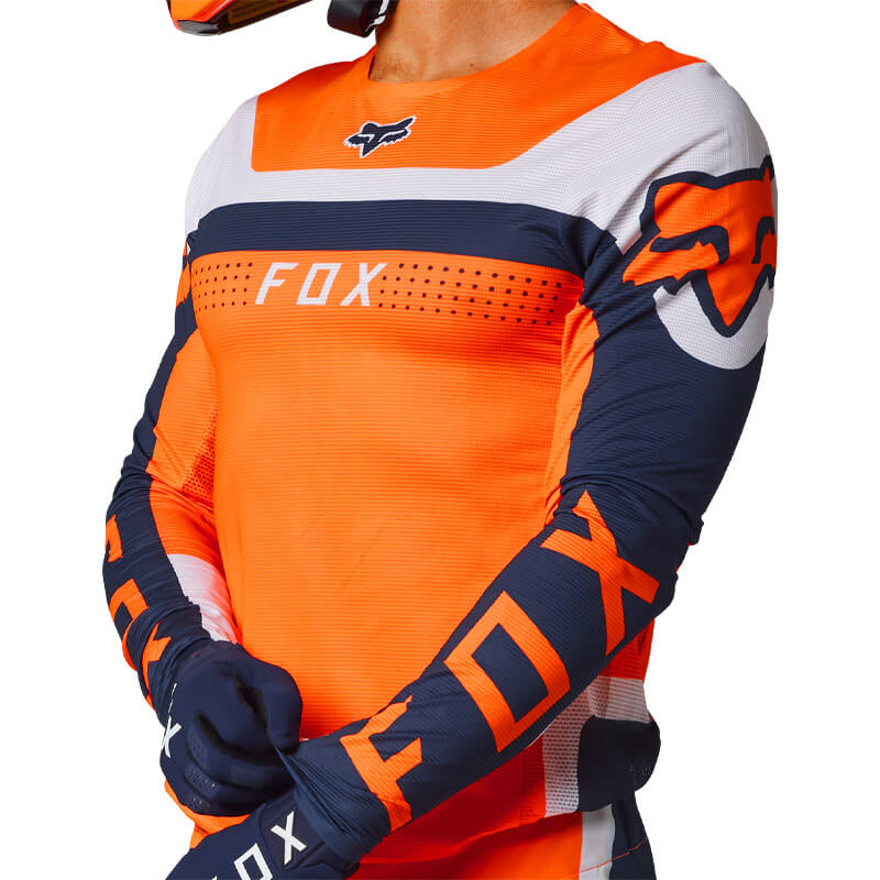 maillot cross fox flexair efekt 2023 orange fluo moto