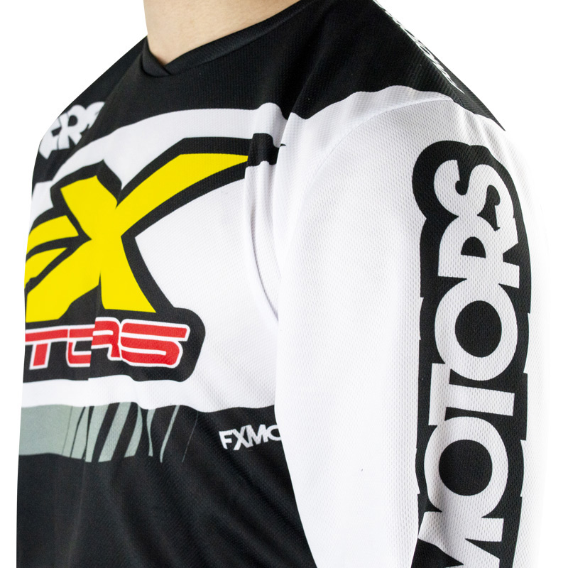 maillot cross fxmotors noir blanc 2019 enduro mx