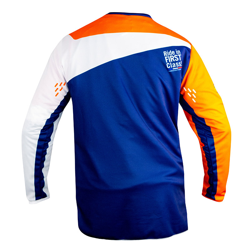 maillot cross fxmotors orange jaune dos