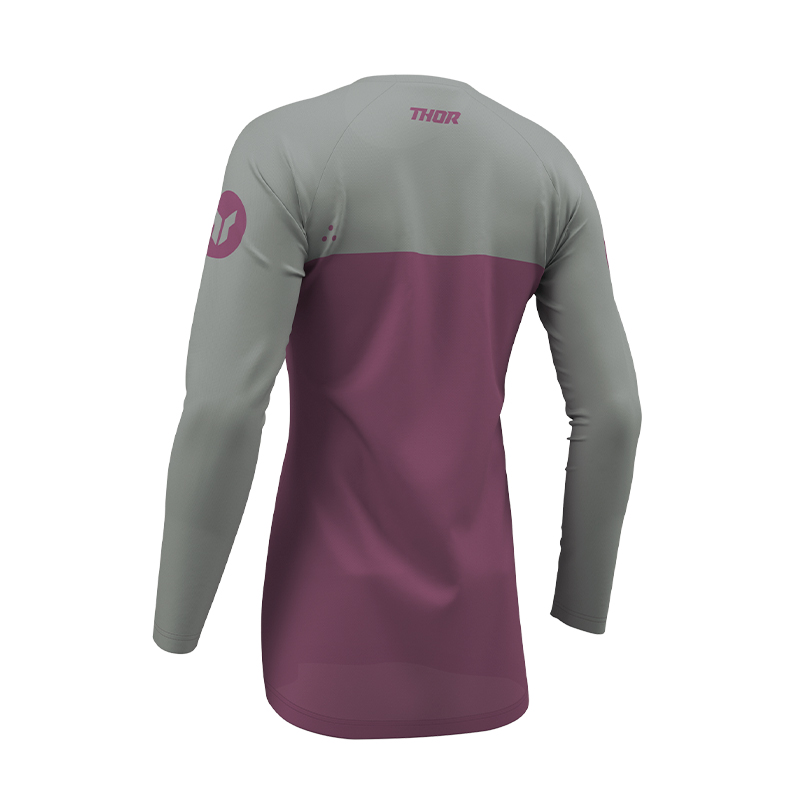 maillot cross thor femme ridemode menace violet gris dos