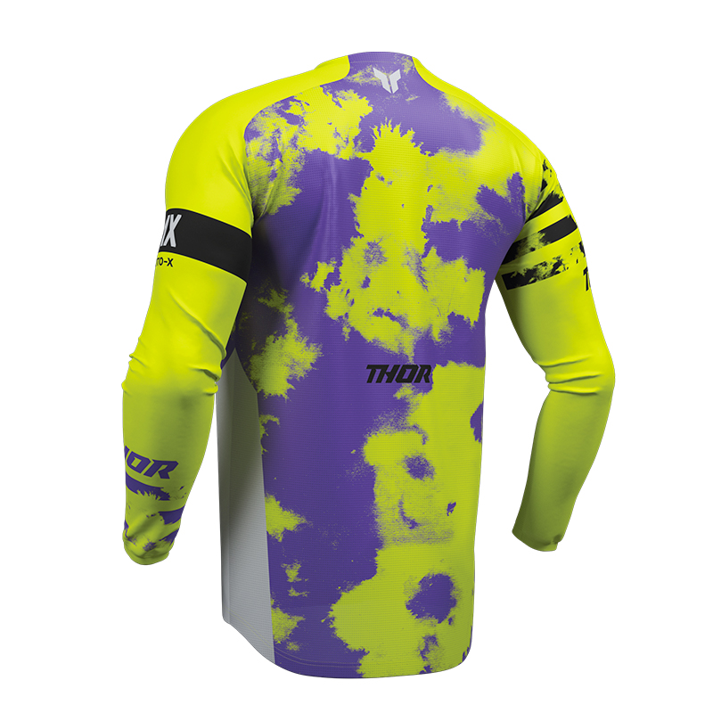 maillot cross thor lanchmode bleach jaune violet dos