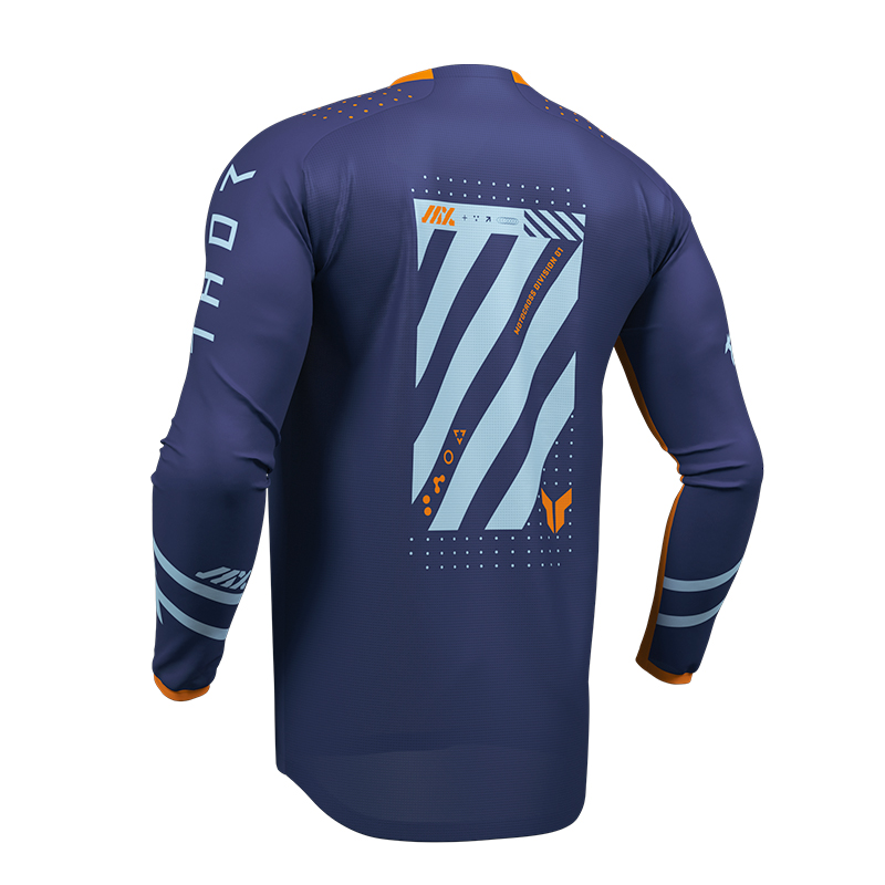 maillot cross thor launchmode futura bleu orange dos