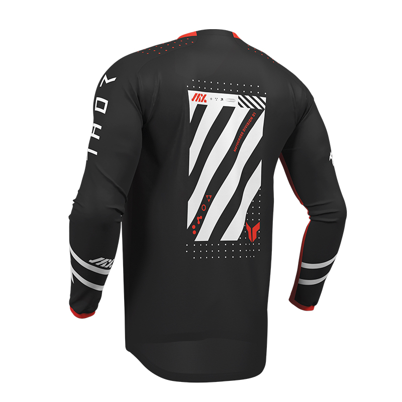 maillot cross thor launchmode futura noir rouge dos