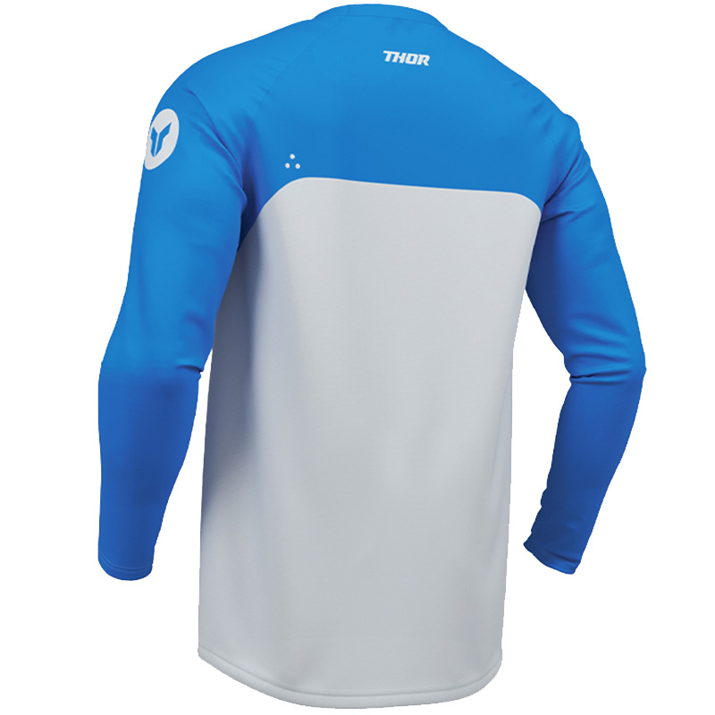 maillot cross thor ridemode menace blanc bleu cross