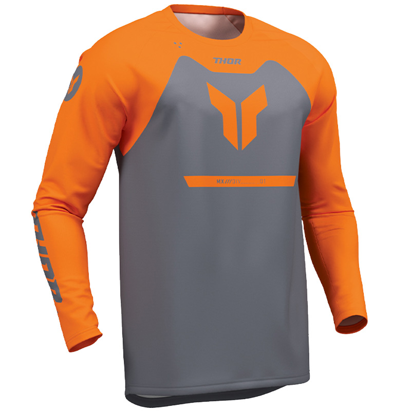 maillot cross thor ridemode menace gris orange 26