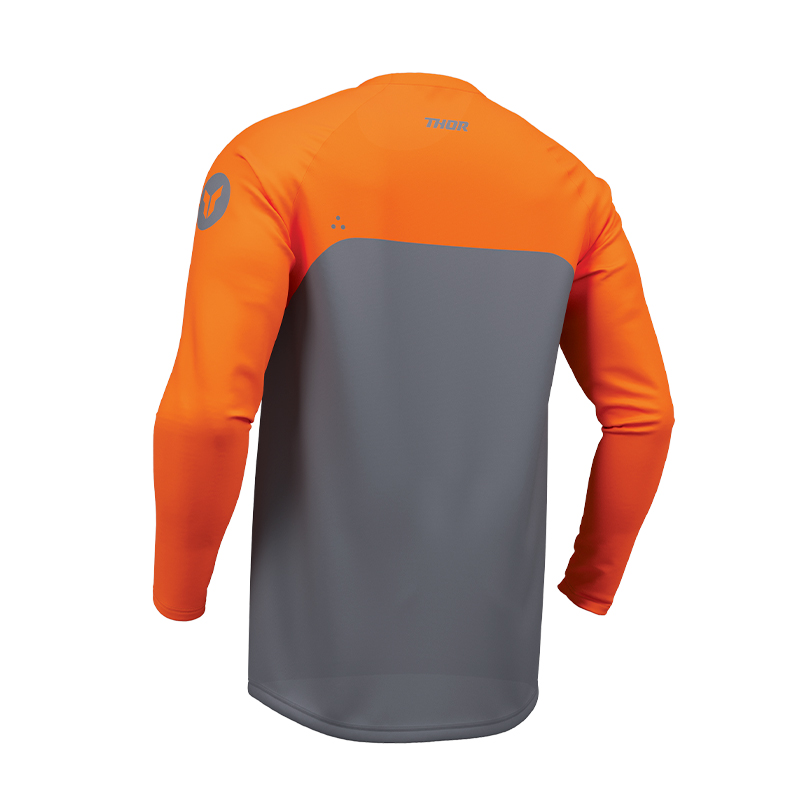 maillot cross thor ridemode menace gris orange dos