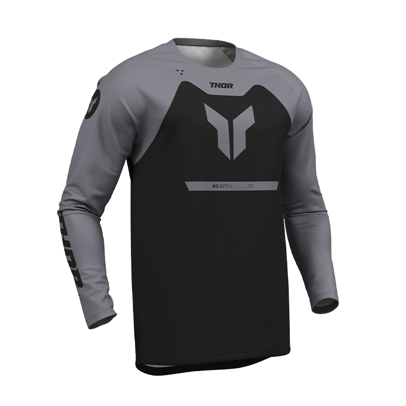 maillot cross thor ridemode menace noir gris