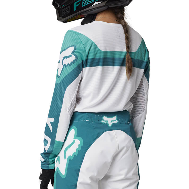 maillot cross wmns fox racing flexair efekt 2023 bleu motocross