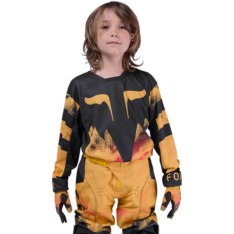 maillot enfant fox racing 180 kairos orange rose mx